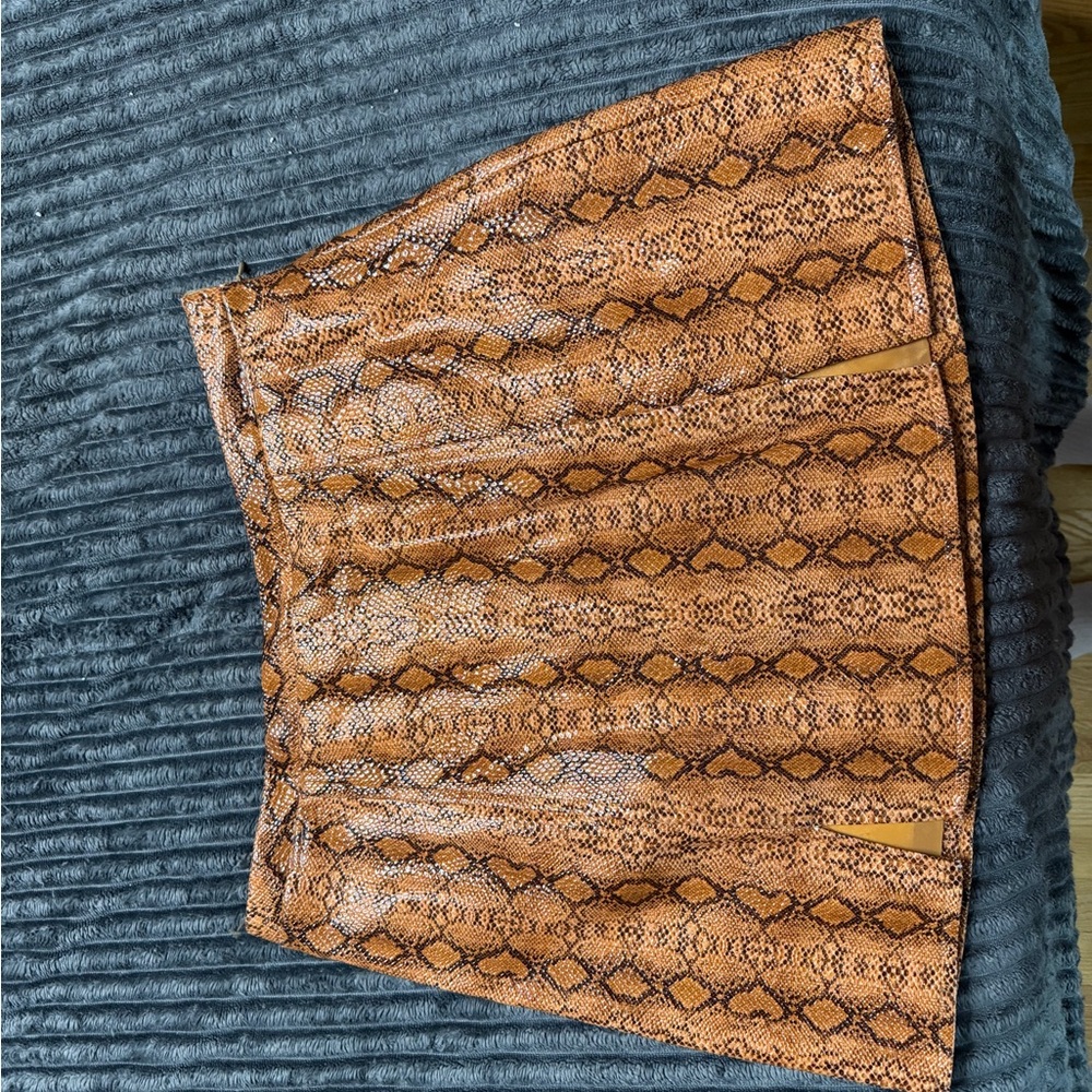 Urban Outfitters Brown Snake Print Mini Skirt